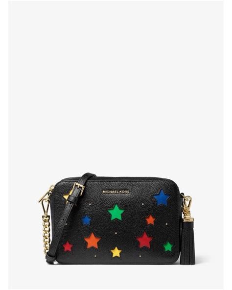 michael michael kors ginny medium star-cutout pebbled leather crossbody bag|MICHAEL Michael Kors MK Ginny Medium Star.